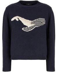Weekend by Maxmara - Nespola Whale-Embroidered Crew-Neck Sweater - Lyst