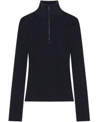 Courreges - Trui Met Rits En Hoge Hals - Lyst