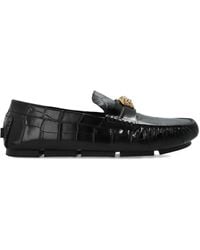 Versace - Medusa Leather Driver Shoes - Lyst