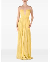 ANDREEA VENECIUC - Strapless Pleated Maxi Dress - Lyst