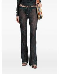 Siedres - Check-Pattern Lettuce-Trim Trousers - Lyst