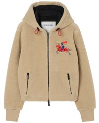 Burberry - Ekd Embroidered Hooded Fleece Jacket - Lyst