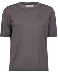 Blanca Vita - Ribbed Crew-Neck Short-Sleeve T-Shirt - Lyst