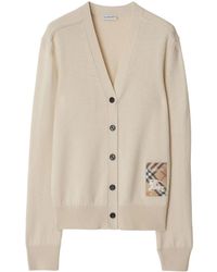 Burberry - Check Label Cardigan - Lyst