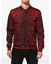 Dolce & Gabbana - Chaqueta Bómber Con Estampado De Leopardo - Lyst