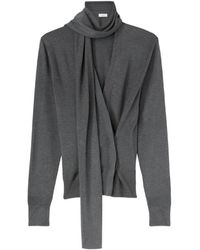 RETORI - Scarf-Detail Silk Cardigan - Lyst