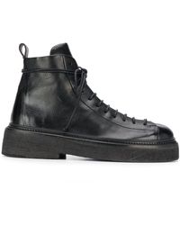 Marsèll Textured Lace-up Ankle Boots - Black