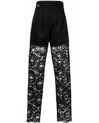 Philipp Plein - High-waisted Lace-patterned Trousers - Lyst