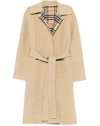 Burberry - Karierter Mantel mit Gürtel - Lyst