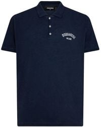 DSquared² - Logo-print Cotton Blend Polo Shirt - Lyst