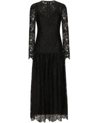 Dolce & Gabbana - Chantilly-Lace Midi Dress - Lyst