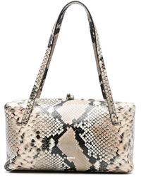 Jil Sander - Shopper Met Slangenleer-Effect - Lyst