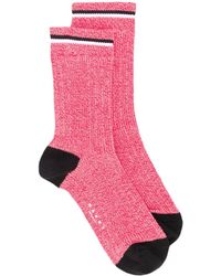 Marni Logo ribbed ankle socks - Rot