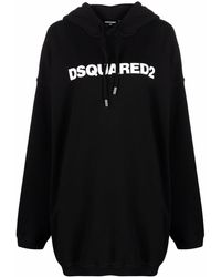 DSquared² - Logo-print Hooded Sweatshirt Dress - Lyst