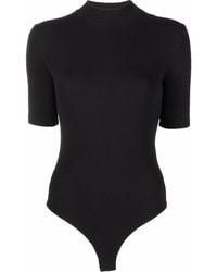Saint Laurent - Ribbed-knit Short-sleeve Bodysuit - Lyst