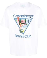 CASABLANCA - La Joueuse Organic Cotton T-Shirt - Lyst