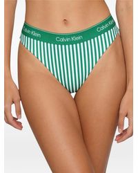 Calvin Klein - Ck Icon Striped Logo-Waistband Bikini Bottoms - Lyst