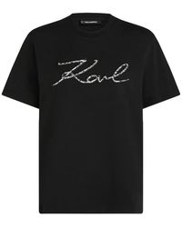 KARL LAGERFELD - Signature Bouclé T-Shirt - Lyst