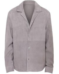 Officine Generale - Julien Suede Overshirt - Lyst