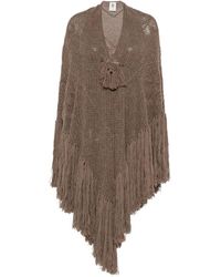 Chiara Is - Fringed-Hem Crochet-Knit Cape - Lyst