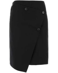 PT Torino - Asymmetric Button-Detail Midi Skirt - Lyst