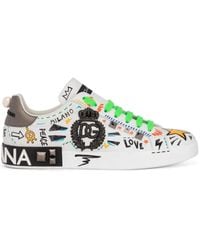Dolce & Gabbana - Portofino Leren Sneakers Met Studs - Lyst