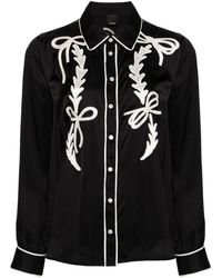 Pinko - Chips Embroidered Satin Shirt - Lyst