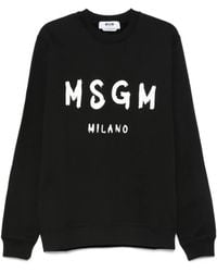 MSGM - Katoenen Sweater Met Logoprint - Lyst