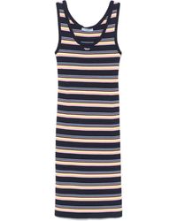 Prada - Abito Midi A Righe - Lyst