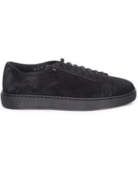 Santoni - Suede Lace-Up Sneakers - Lyst
