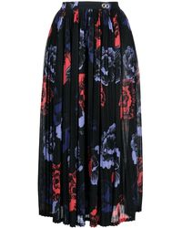 Ferragamo - Midi-Plooirok Met Bloemenprint - Lyst