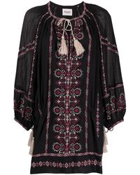 Isabel Marant - Parsley-embroidered Cotton Dress - Lyst
