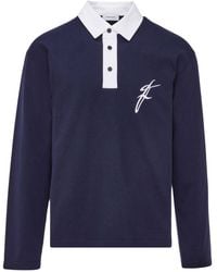 Ferragamo - Logo-embroidered Long-sleeve Polo Shirt - Lyst
