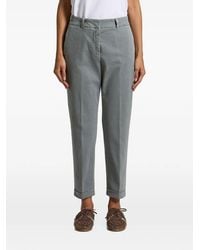 Peserico - Pressed-Crease Turn-Up Trousers - Lyst