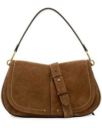 Gianni Chiarini - Large Helena Round Buckle-Detail Suede Tote Bag - Lyst