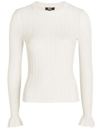 PAIGE - Ruffled Knitted Top - Lyst