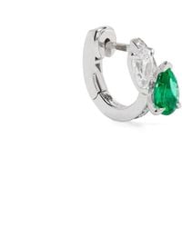 Repossi - 18Kt Serti Sur Vide Diamond And Emerald Single Earring - Lyst