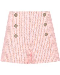 Maje - Tweed-Shorts mit hohem Bund - Lyst