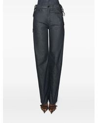 Mugler - Lace-Up Straight Jeans - Lyst