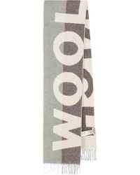 Woolrich - Bufanda con logo y flecos - Lyst