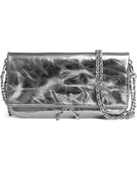 Zadig & Voltaire - Rock Metallic Leather Clutch - Lyst
