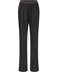 Loulou de Saison - Pleated Elasticated-Waist Straight Trousers - Lyst
