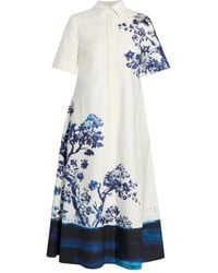 Erdem - Short-Sleeve Floral-Print Midi Dress - Lyst