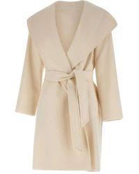 Max Mara - Hooded Belted Wool Coat - Lyst