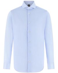 BOGGI - Striped Naples-Collar Shirt - Lyst