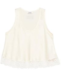 Sandro - Sleeveless Lace-Detail Top - Lyst