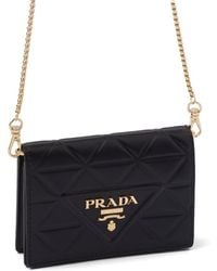 Prada - Triangle-logo Leather Card Holder - Lyst