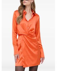 Patrizia Pepe - Buttoned Twist-Detailed Mini Dress - Lyst