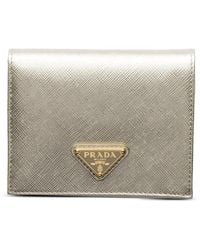Prada - Small Triangle-Logo Leather Wallet - Lyst