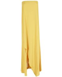 Semicouture - Zoey Strapless Midi Dress - Lyst